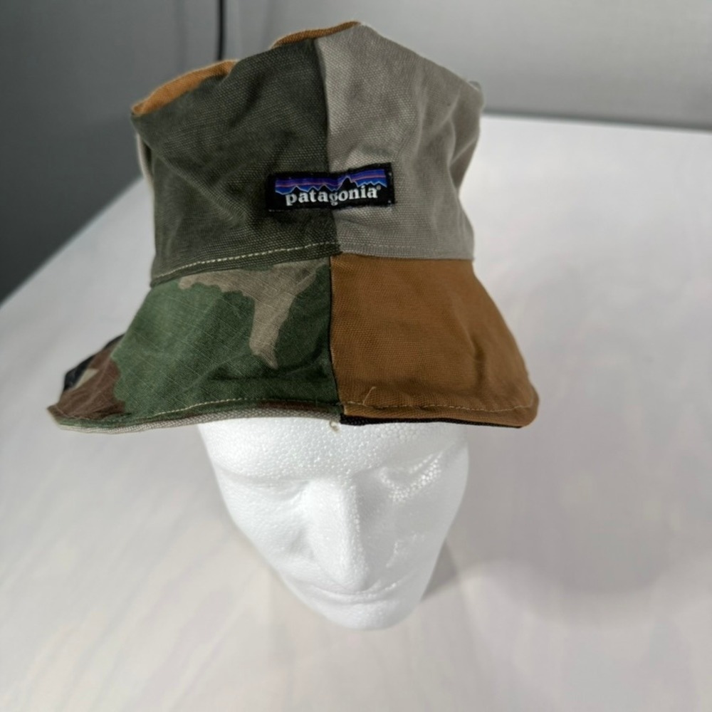 Patagonia Bucket Hat Unisex OS Camo Brown Re-Crafted Patchwork Canvas